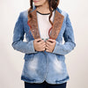 ADBZ702 American Darling Denim & Harness Leather Western Blazer Jacket