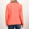 ADBZ706 American Darling Coral Fabric & Harness Leather Western Blazer Jacket