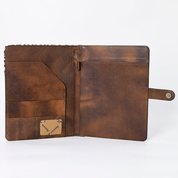 ADBG1040 American Darling Hair-on Cowhide & Floral Tooled Leather Western Portfolio