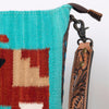 ADBG905 American Darling Southwestern Wool Blanket & Tooled Leather Crossbody Bag with Fringes