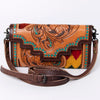 ADBG941 American Darling Handcrafted Wallet with Hand Tooled Floral Leather & Woven Saddle Blanket