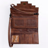 ADBG941 American Darling Handcrafted Wallet with Hand Tooled Floral Leather & Woven Saddle Blanket