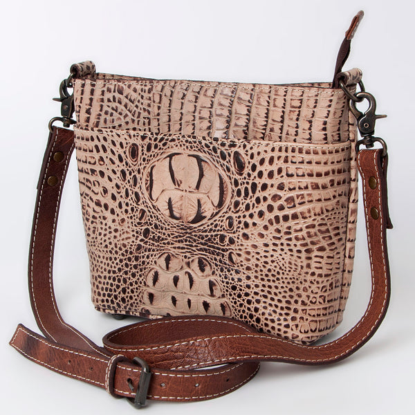ADBG963 American Darling Crocodile Embossed Western Leather Cross body Bag