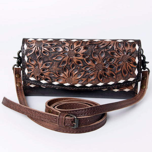ADBG889 American Darling Hand Tooled Leather Wallet | Western Tooled Crossbody Wallet