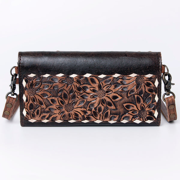 ADBG889 American Darling Hand Tooled Leather Wallet | Western Tooled Crossbody Wallet