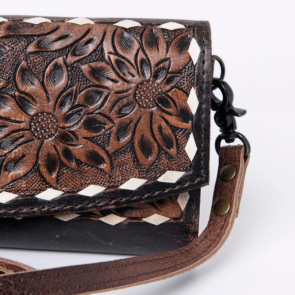 ADBG889 American Darling Hand Tooled Leather Wallet | Western Tooled Crossbody Wallet