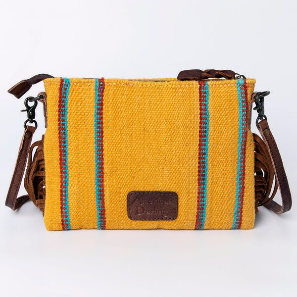 ADBG236 American Darling Handcrafted Cross body Bag with Hand-Woven Saddle Blanket & Fringes