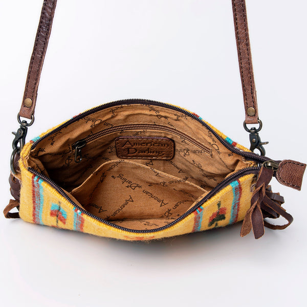 ADBG236 American Darling Handcrafted Cross body Bag with Hand-Woven Saddle Blanket & Fringes
