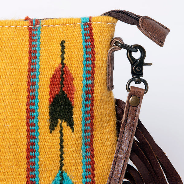 ADBG236 American Darling Handcrafted Cross body Bag with Hand-Woven Saddle Blanket & Fringes