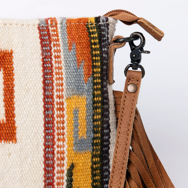 ADBG236 American Darling Handcrafted Cross body Bag with Hand-Woven Saddle Blanket & Fringes
