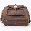 ADBGM275 Western Leather Backpack - Braided Trim, Fringe & Buckle Closure