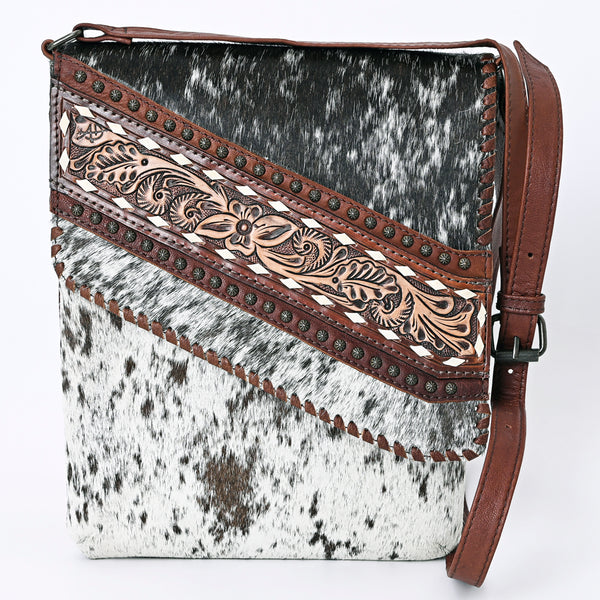ADBG1073 American Darling Hair-on Cowhide Tooled Leather Crossbody Bag Western Genuine Leather Chaps Bag