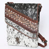 ADBG1073 American Darling Hair-on Cowhide Tooled Leather Crossbody Bag Western Genuine Leather Chaps Bag