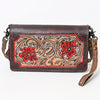 ADBG1080 American Darling Hand-Tooled Leather Organizer Crossbody Bag
