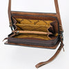 ADBG1080 American Darling Hand-Tooled Leather Organizer Crossbody Bag