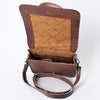 ADBG1083 American Darling Hand-Tooled Leather Small Crossbody Bag with Floral Carving