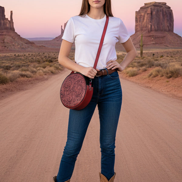 LC-ADBGZ730C Canteen Genuine Western Leather Women Bag