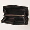 ADBGZ731D Black Hand Tooled Leather Floral Zip Organiser - Western Cowgirl Style