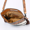 ADBGS146 Aztec Wool & Tooled Leather Shoulder Bag - Western Fringe Crossbody