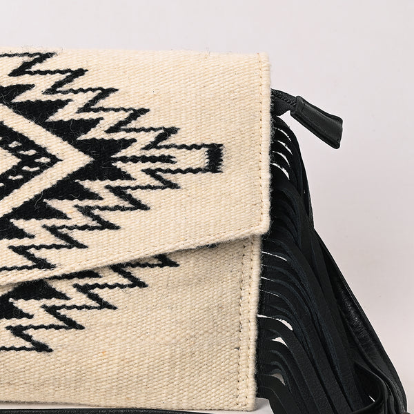 ADBGS178 Western Crossbody Envelope with Fringe - Wool Fabric