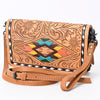 ADBG485 Handcrafted Western Leather Tooled Crossbody Convertible Bag