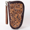 LC-ADGC101 Hand-Tooled Leather Gun Case / Pistol Pouch with Wristlet - American Darling