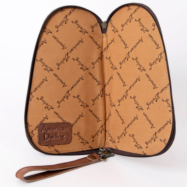 LC-ADGC102 Hand-Tooled Leather Pistol Case with Desert Cactus Scene - American Darling