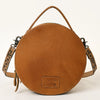 ADBG1094 American Darling Hand-Tooled Western Leather Canteen Bag with Woven Saddle Blanket