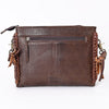 ADBGM335 Hair-On Cowhide Crossbody Bag with Turquoise Concho & Braided Strap - Western Handmade Purse