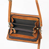 ADBGM169 Hand-Tooled Western Leather Crossbody Purse with Floral Design