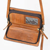 ADBGM169 Hand-Tooled Western Leather Crossbody Purse with Floral Design
