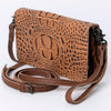ADBG485 American Darling Crocodile Embossed Leather Organiser Bag