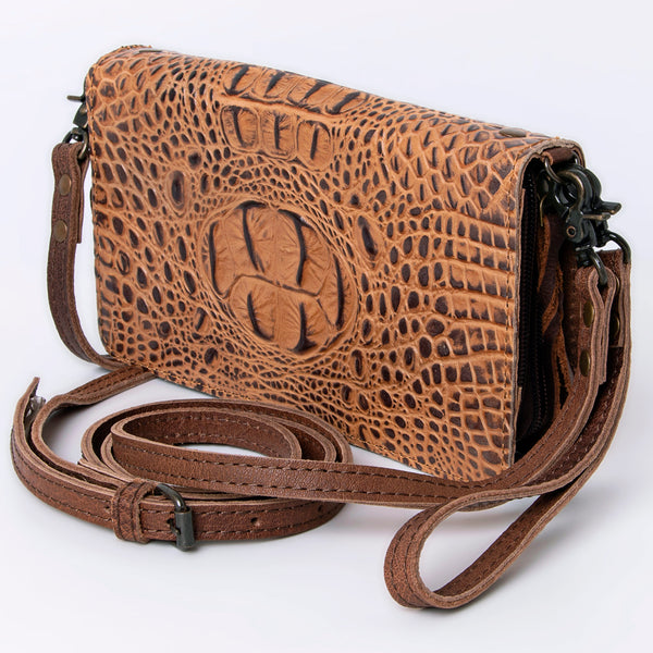ADBG485 American Darling Crocodile Embossed Leather Organiser Bag
