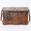 ADBGS178 Crocodile Embossed Genuine Leather Crossbody Envelope - Western Style