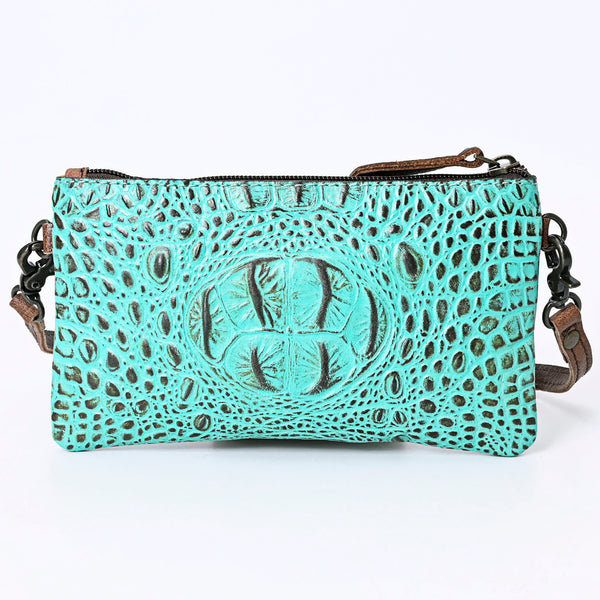 ADBG766 American Darling Western Leather Crossbody Bag - Crocodile Embossed Handcrafted Purse