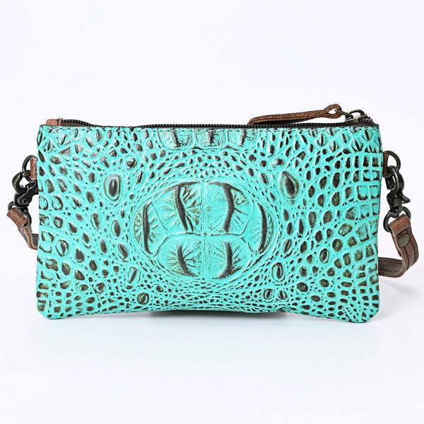 ADBG766 American Darling Western Leather Crossbody Bag - Crocodile Embossed Handcrafted Purse