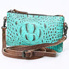 ADBG766 American Darling Western Leather Crossbody Bag - Crocodile Embossed Handcrafted Purse