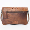 ADBGS178 Crocodile Embossed Genuine Leather Crossbody Envelope - Western Style