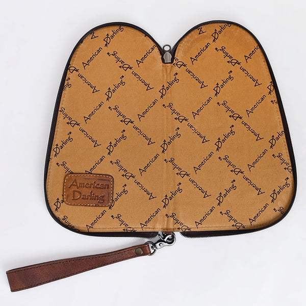 LC-ADGC103 Hair-On Cowhide & Tooled Leather Pistol Case - American Darling