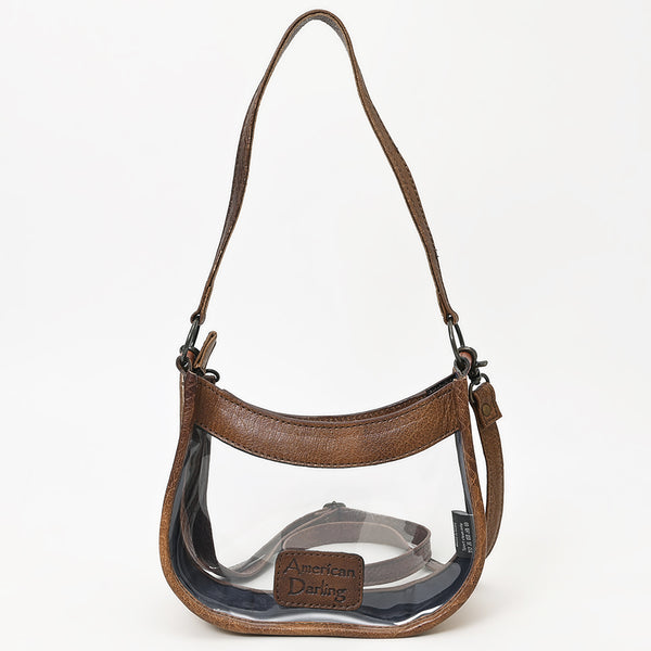ADBG1098 American Darling Western Leather Clear Bag with Hand Tooled Accents