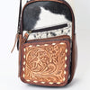 ADBG1103 American Darling Western Leather Crossbody Bag Hair-On Cowhide Hand-Tooled Floral Front