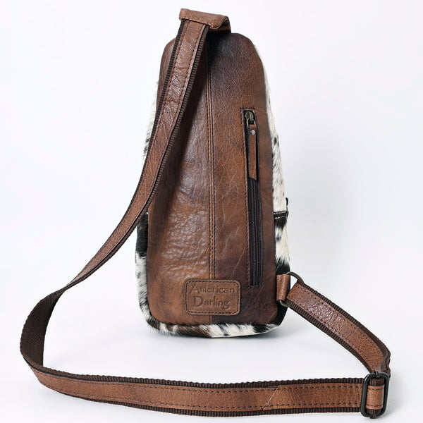 ADBG1103 American Darling Western Hair-On Cowhide Sling Backpack Genuine Leather Everyday Crossbody Bag