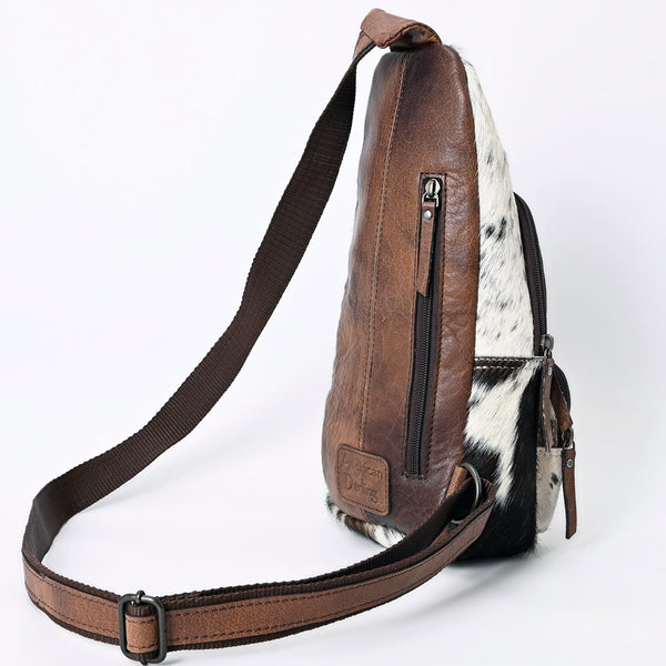 ADBG1103 American Darling Western Hair-On Cowhide Sling Backpack Genuine Leather Everyday Crossbody Bag