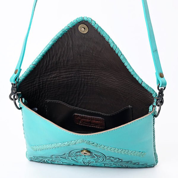 ADBG1109 American Darling Hand-Tooled Genuine Leather Western Envelope Bag Floral Carved Crossbody