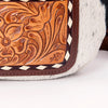 ADBG1110 American Darling Hair-On Cowhide Western Fanny Pack Genuine Leather Hand-Tooled Belt Bag