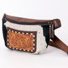 ADBG1110 American Darling Hair-On Cowhide Western Fanny Pack Genuine Leather Hand-Tooled Belt Bag