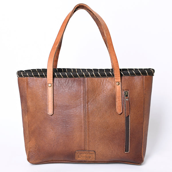 ADBG1113 American Darling Hand-Woven Saddle Blanket Western Tote Bag Genuine Leather Fringe Purse
