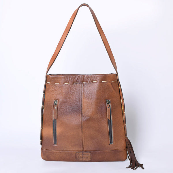 ADBG1114 American Darling Saddle Blanket Cowhide Western Shoulder Bag Fringe Hand-Woven Fabric & Genuine Leather