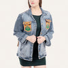 ADJKT007 American Darling Tooled Harness Leather Denim Jacket Cactus Sunflower