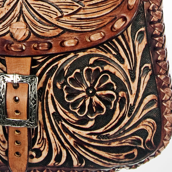 ADBGH107 American Darling Hand Tooled Leather Messenger Bag with Braided Accents